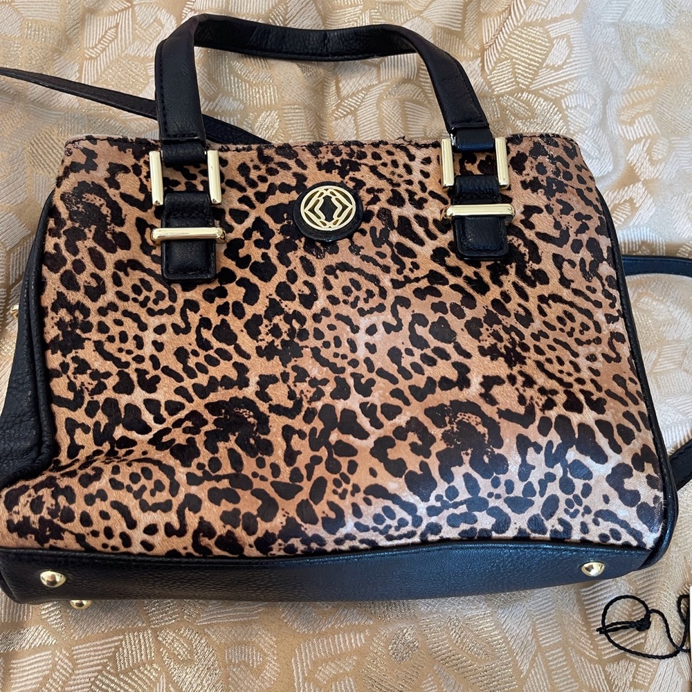 Kate Landry handbag leopard print and black.